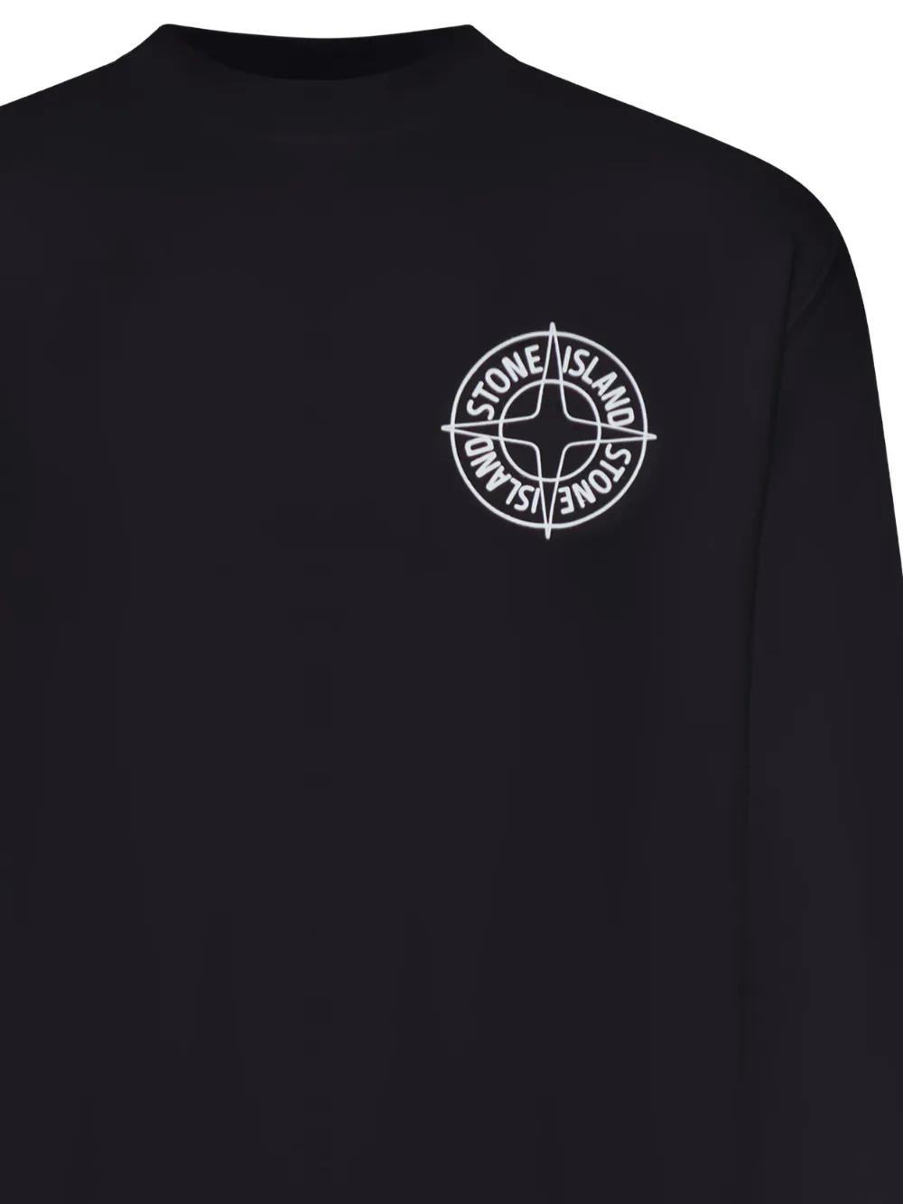 Свитшот с круглым вырезом и принтом "компас" Stone Island, черный — фото 2