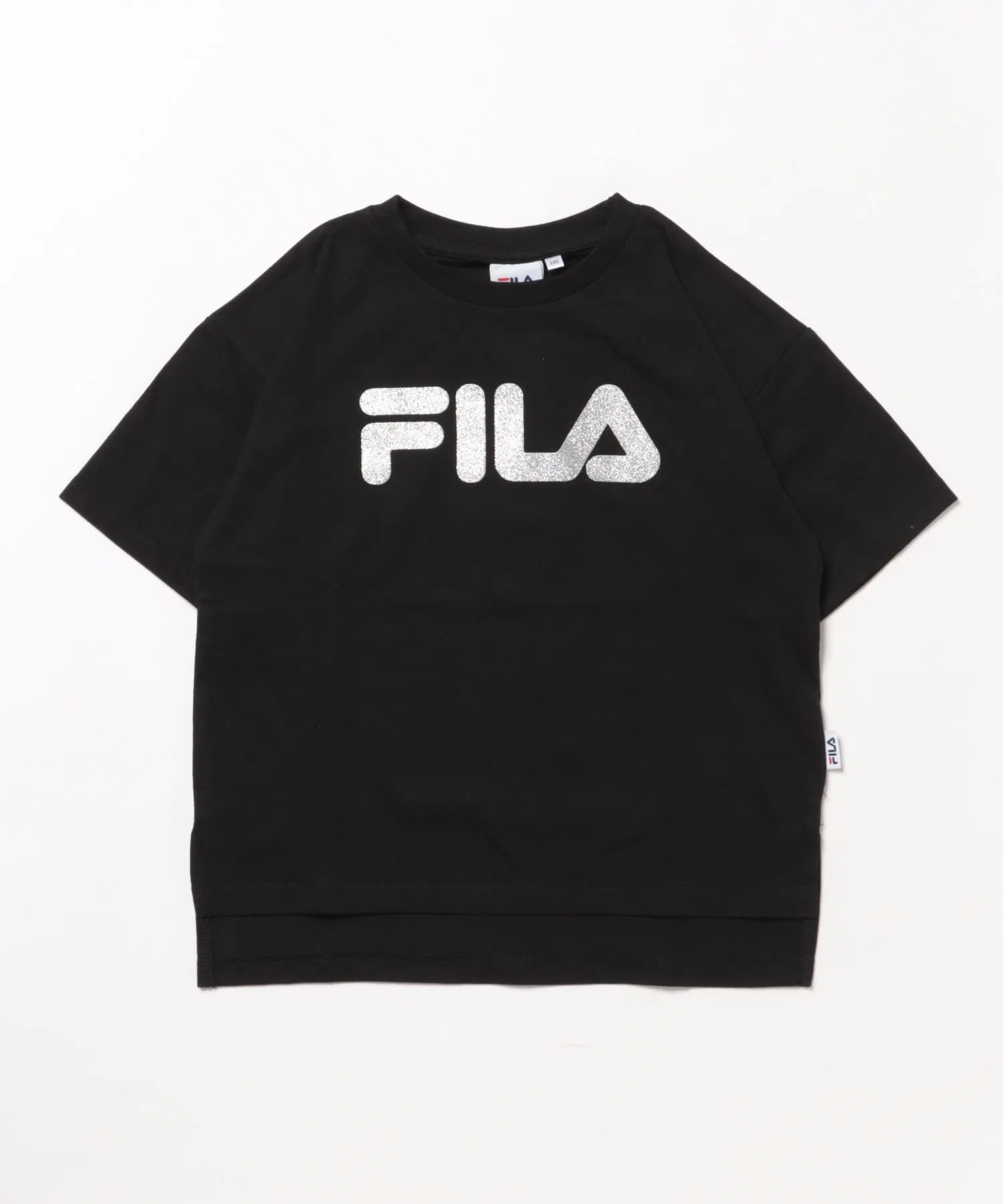 Детская футболка FILA с ламе логотипом чёрная