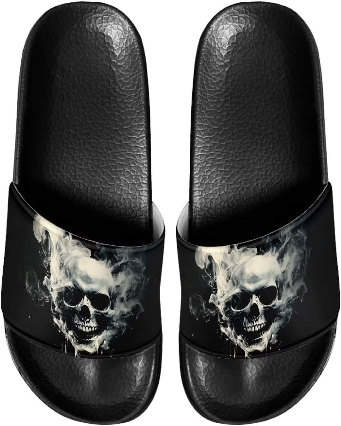 

Домашние тапочки Cugasmaru для мужчин и женщин с открытым носком, всесезонные, с толстой мягкой подошвой, Skull Smoke