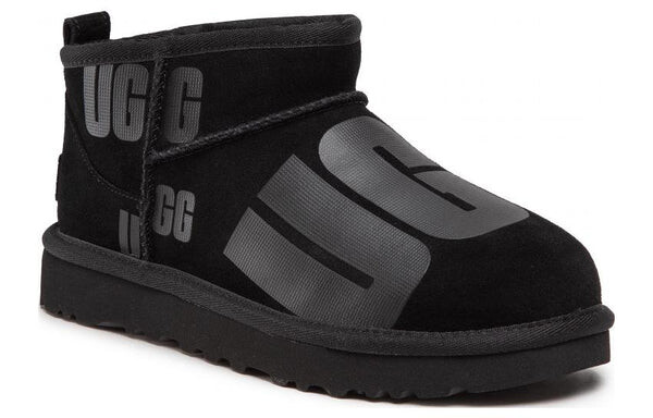 Ботинки зимние UGG Classic с разбросанной графикой, черный — фото 3