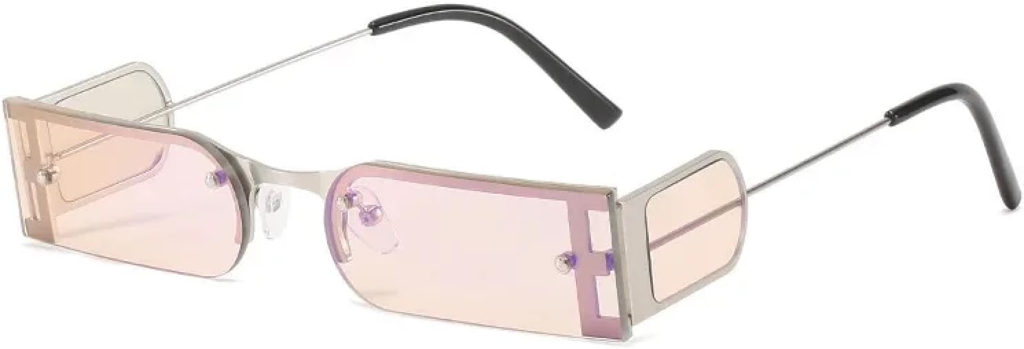 

Модные винтажные солнцезащитные очки в маленькой прямоугольной оправе для мужчин и женщин, роскошные, в стиле панк, для путешествий, с защитой от УФ-излучения UV400 TYUVIVO, C7