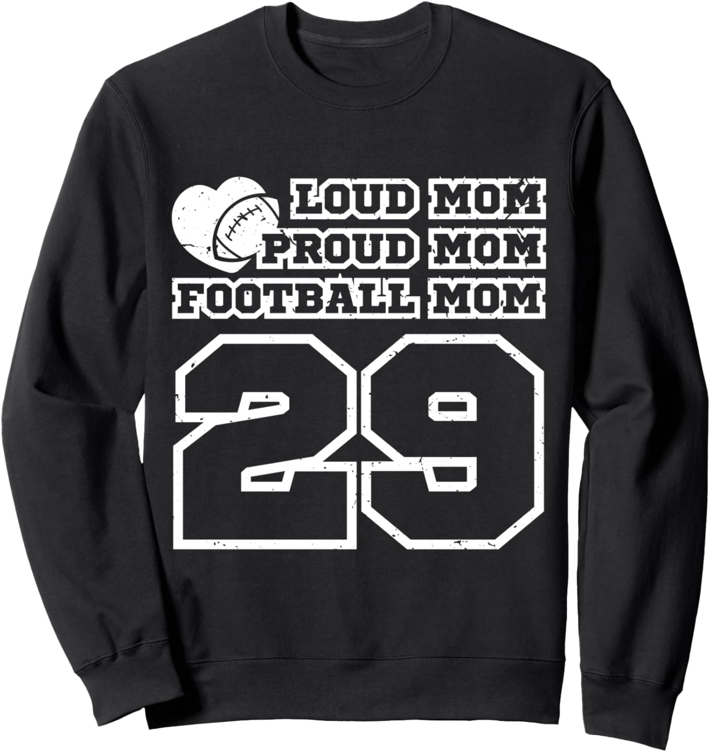 

Футбольная мама, гордая мама, громкая мама, номер 29, толстовка в поддержку болельщиков Cumilo American Football Matching Family Numbered, черный