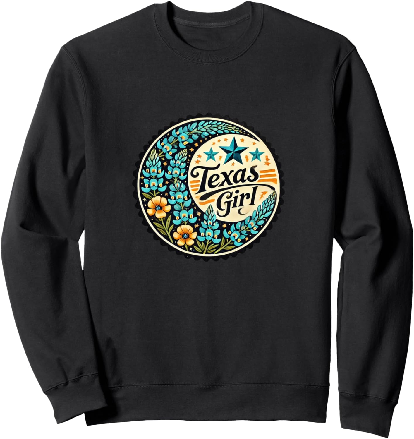 

Иллюстрация девушки из Техаса, толстовка с изображением техасского люпина Vintage Texans Love Snugg, черный