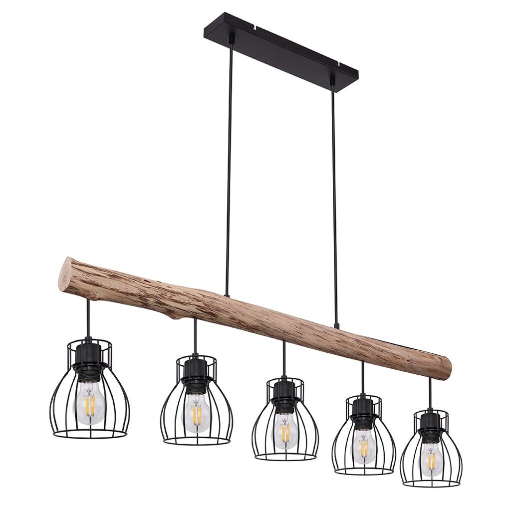 

Подвесной светильник RGB LED, клетка, дерево, L 100 см, МИНА etc-shop, черный