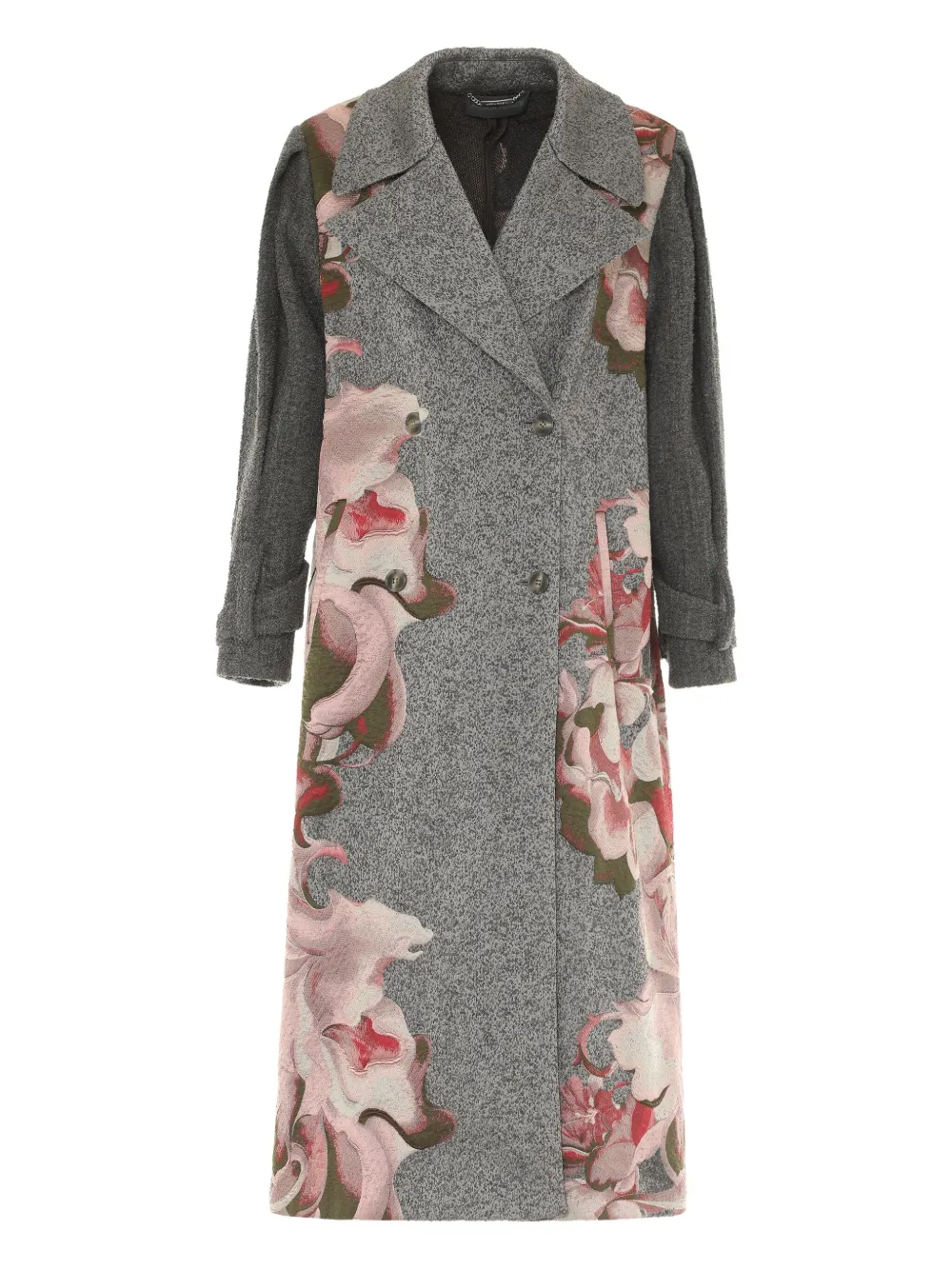 

Пальто с цветочной вышивкой Alberta Ferretti, серый
