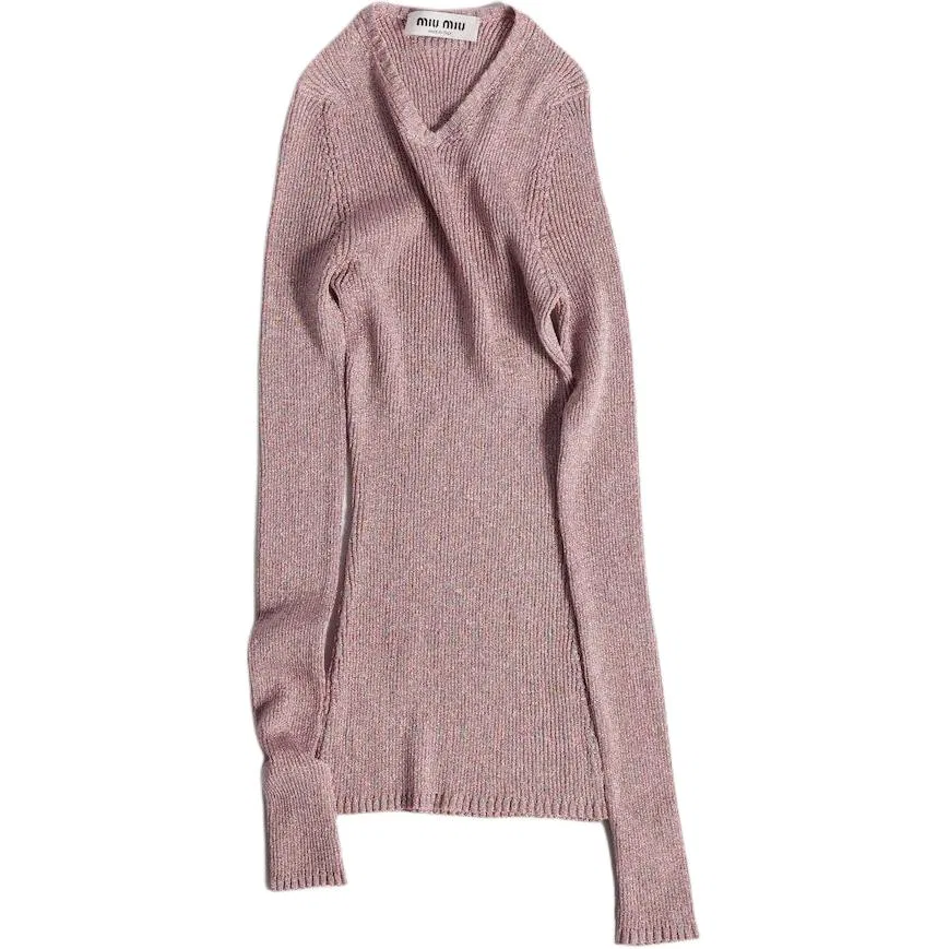 Свитер женский Begonia Pink V-Neck Moderate Other MIU MIU