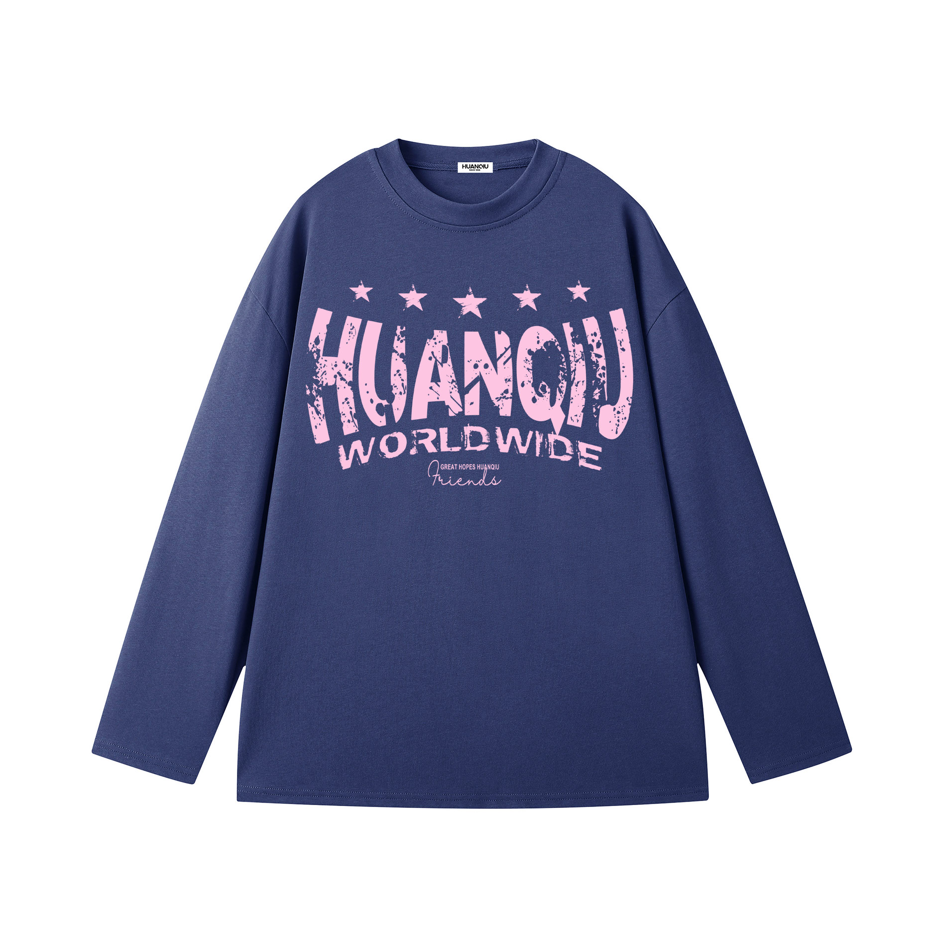 

Футболка Unisex Crew Neck Moderate Heavyweight HUANQIU, темно-синий