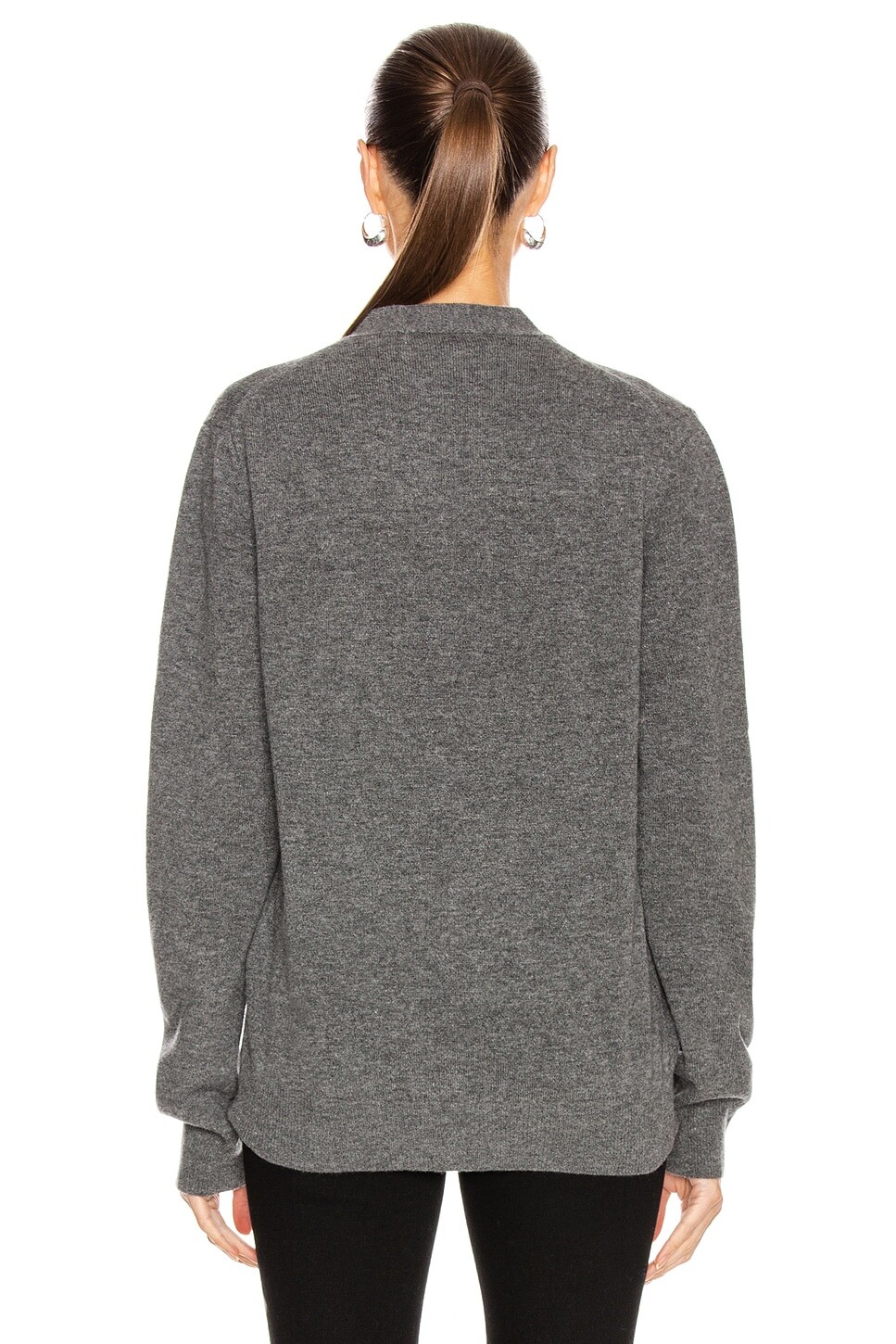 Кардиган из овечьей шерсти с красной эмблемой COMME des GARCONS PLAY, цвет Medium Grey — фото 4