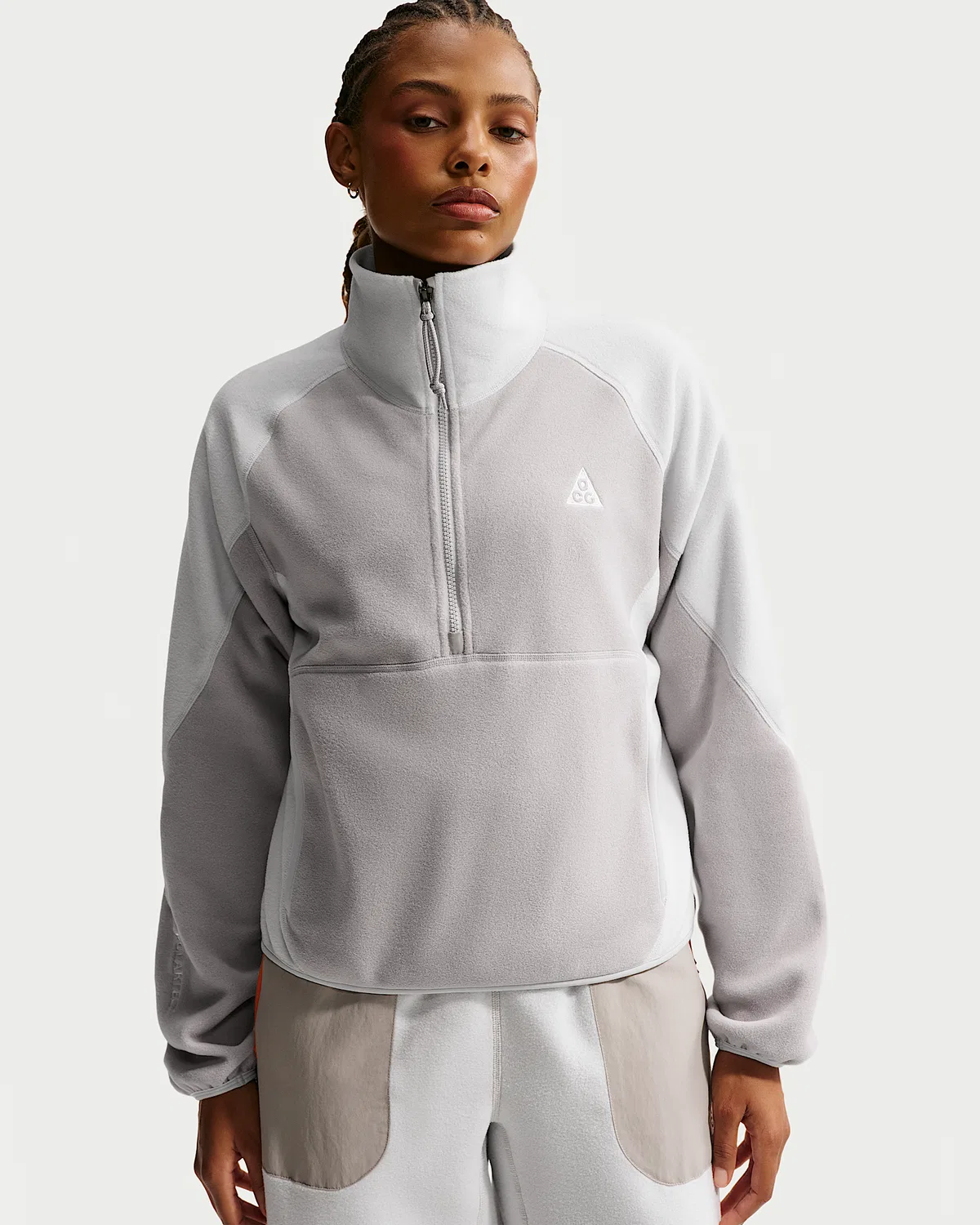 Женская флисовая кофта Nike ACG "Wolf Tree" с полузамком, College Grey/Photon Dust/Grey Fog/Summit White