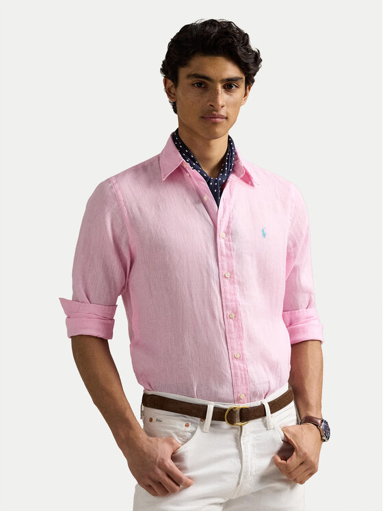 

Рубашка облегающего кроя 710968915002 Polo Ralph Lauren, розовый