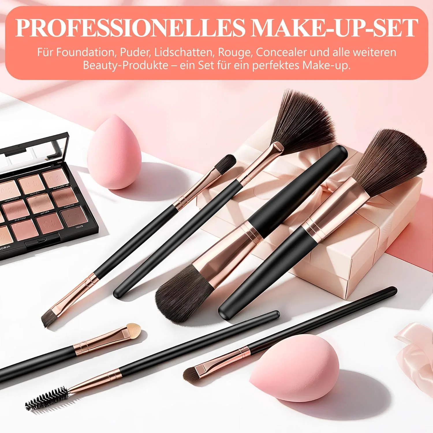 Набор из 20 профессиональных кистей для макияжа Vonsera, Rose Gold A — фото 2