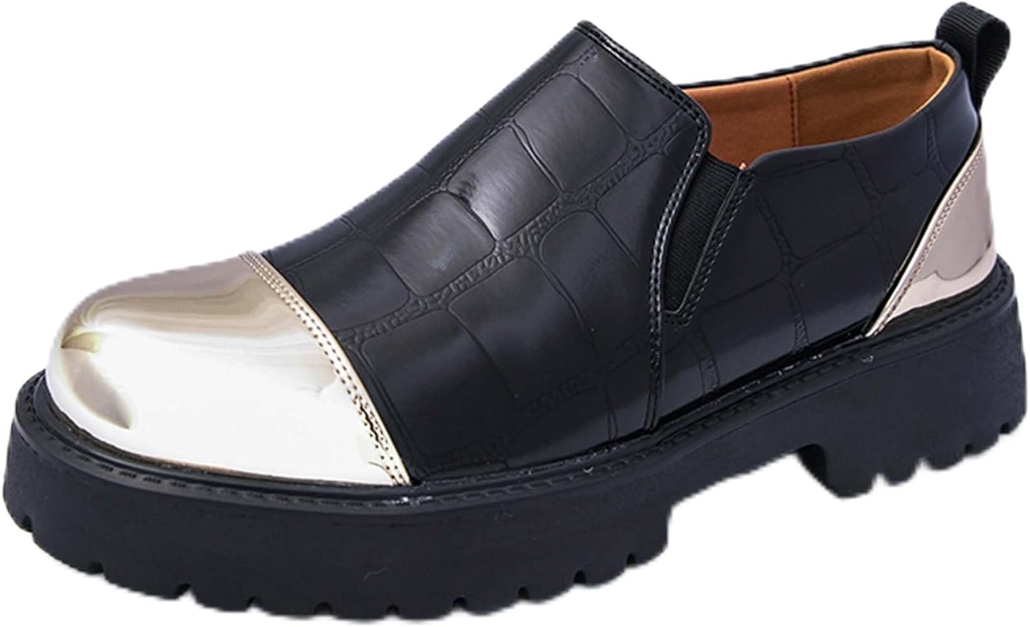 

Мужские толстые лоферы с массивной подошвой Классические деловые повседневные формальные офисные туфли Удобные легкие туфли для костюма Свадьба Вечернее платье Униформа Оксфорды Generic, черный