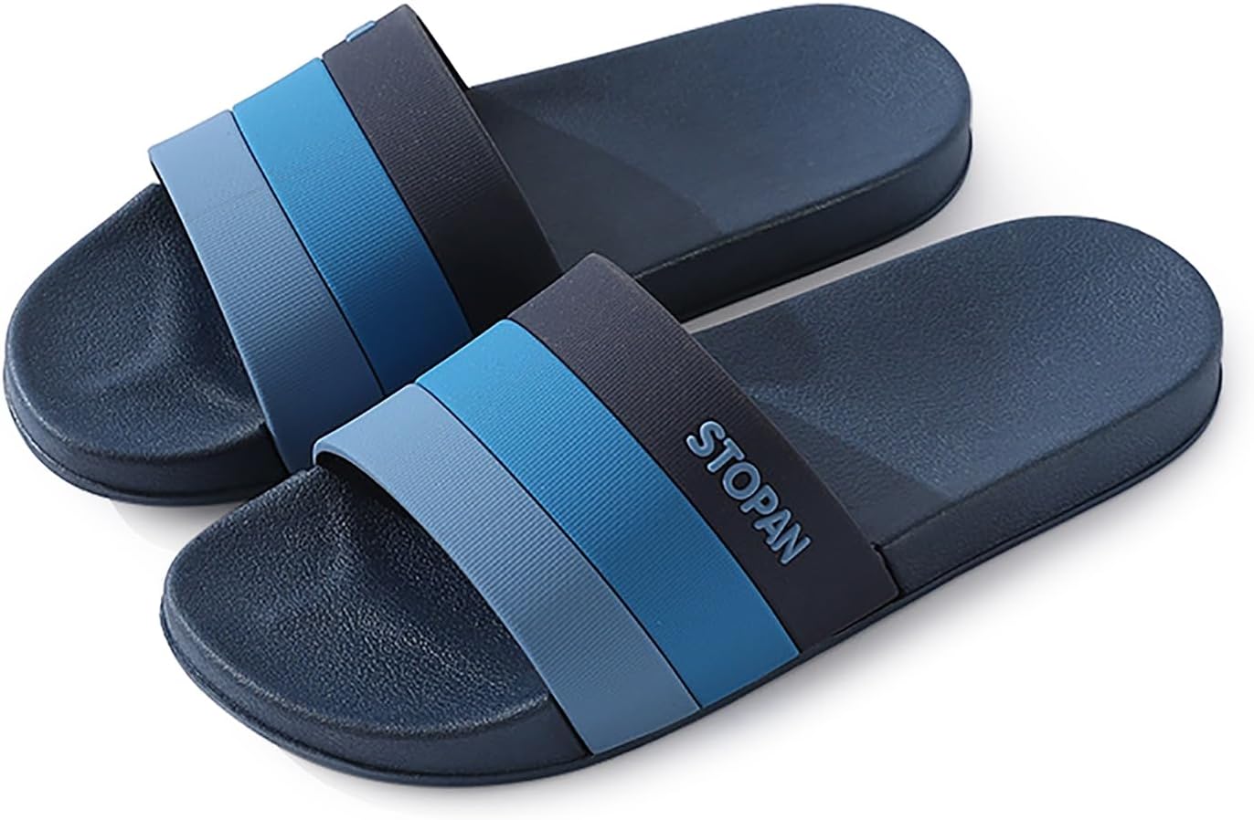 

Мужские шлепанцы с открытым носком - мягкие и комфортные для дома и душа Abborora, темно-синий