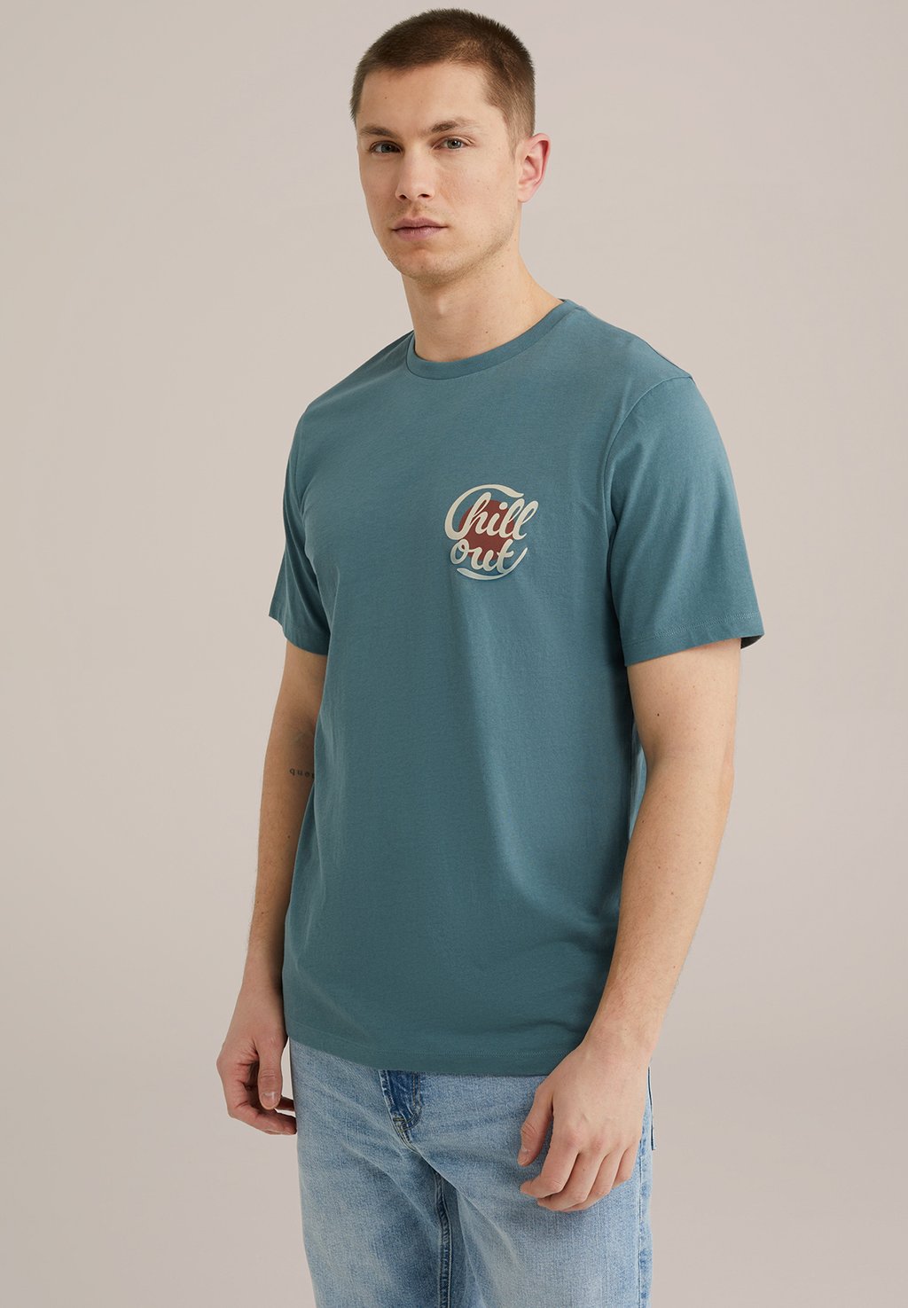 

Футболка с принтом WE Fashion, синий