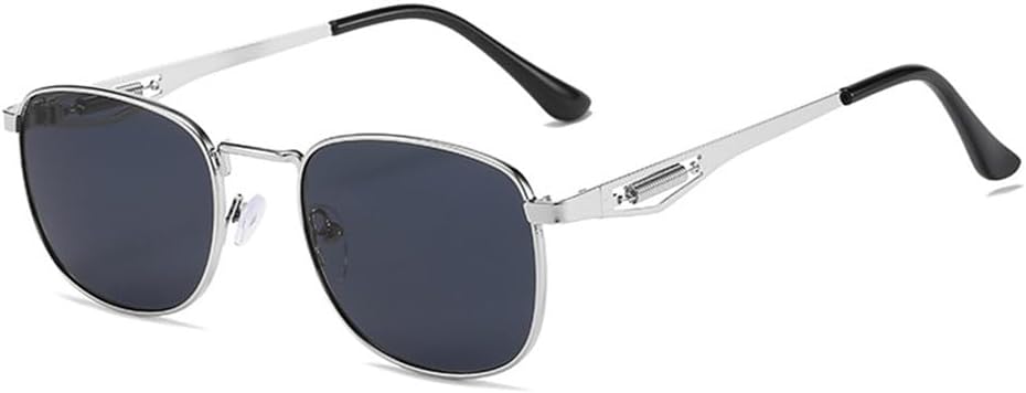 

Металлические солнцезащитные очки для женщин в стиле ретро с градиентным переходом, защита от УФ-излучения UV400; мужские солнцезащитные очки в стиле панк HCPIHF, Silver Grey