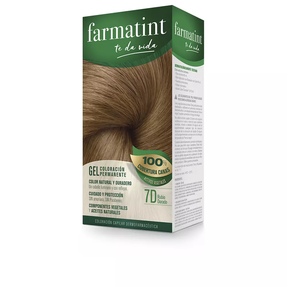 

Краска для волос Farmatint gel coloración permanente Farmatint, цвет 7d-rubio dorado, 5 шт.