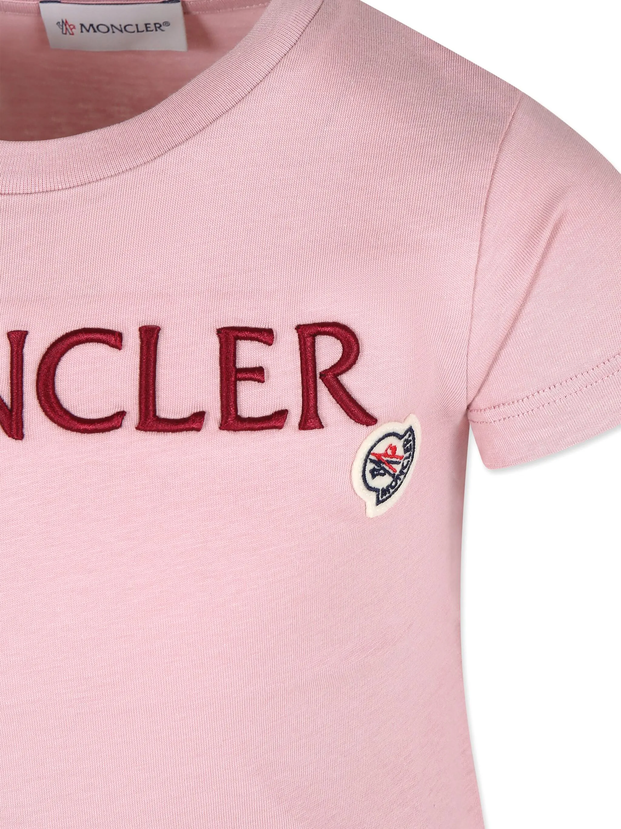 Футболка с логотипом Moncler Enfant, розовый — фото 3