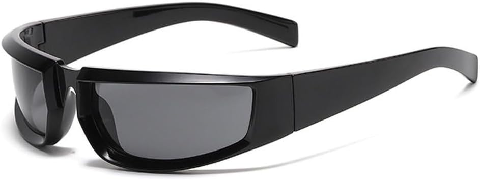 

Ретро-панк женские солнцезащитные очки, модные разноцветные зеркальные очки с защитой от УФ-излучения UV400, мужские очки для активного отдыха и вождения SKFGNX, Glossy Black Grey