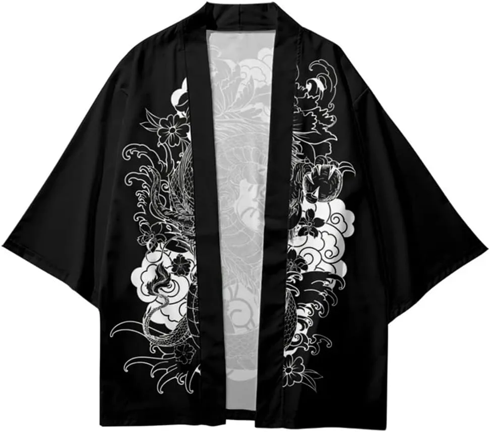 

Кимоно для мужчин в японском традиционном стиле с узором дракона Wifru