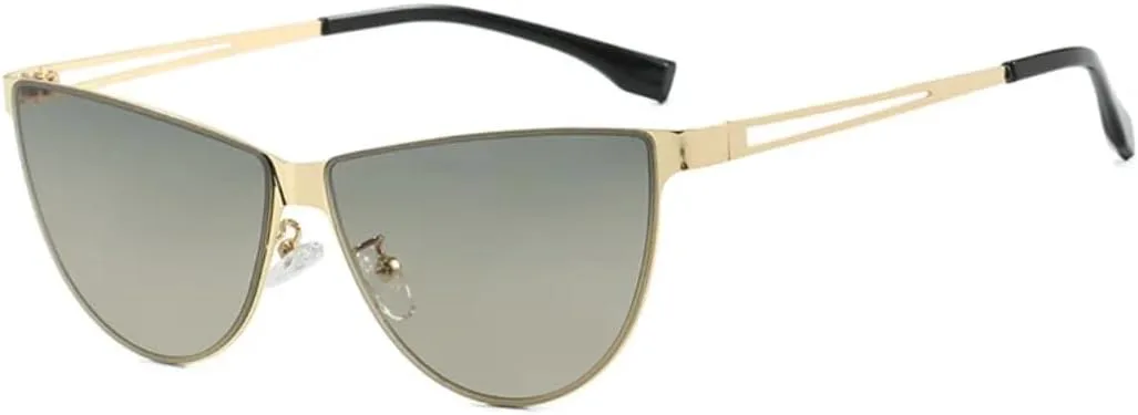 

Роскошные женские солнцезащитные очки «кошачий глаз» в стиле ретро-панк с полой оправой, мужские очки с защитой от УФ-излучения UV400 TOIPASTN, Green Grey