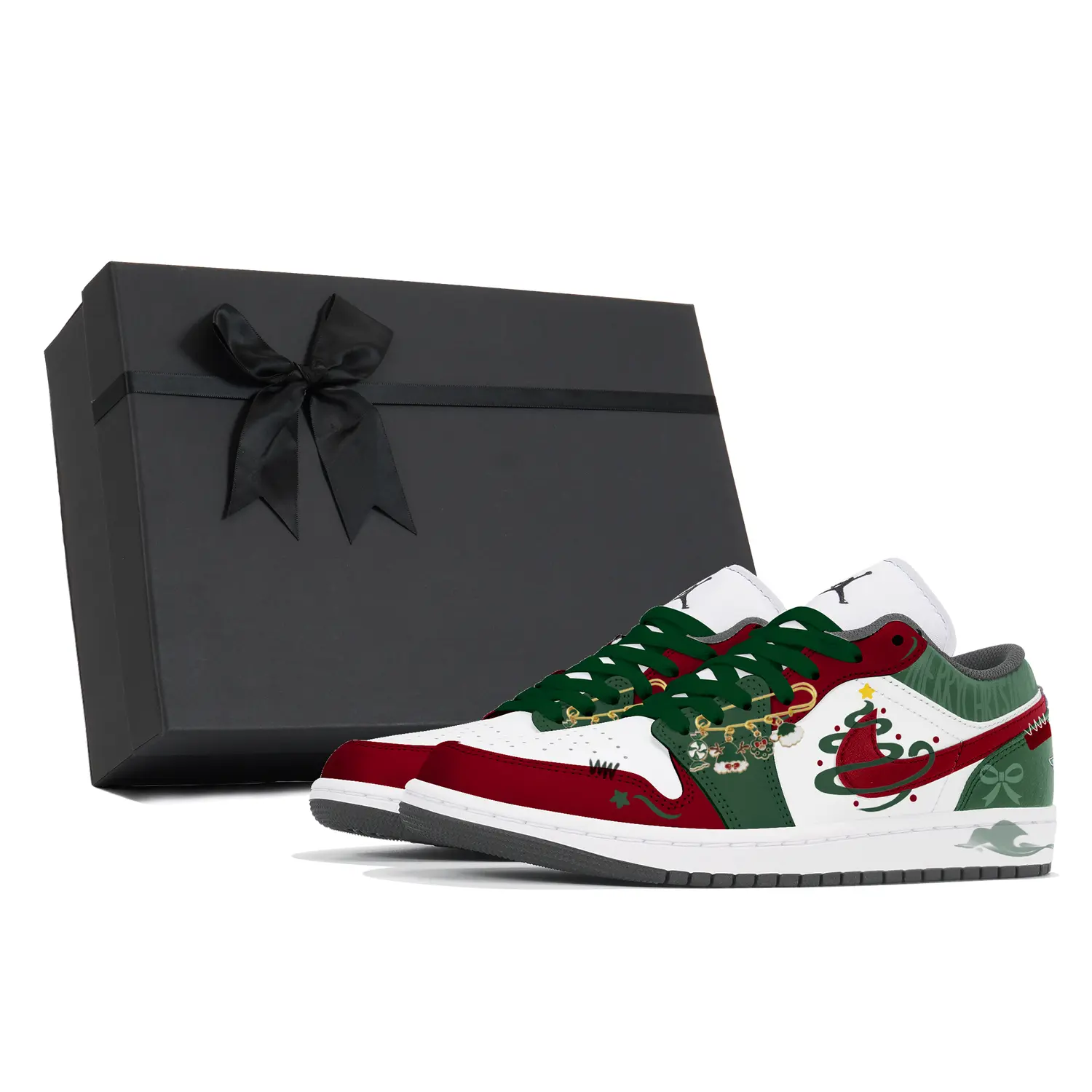 

Jordan Кроссовки баскетбольные мужские Air 1 Abrasion Resistant Low Top Vintage Red Green