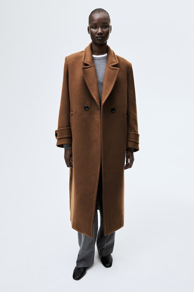 

Длинное пальто H&M, коричневый