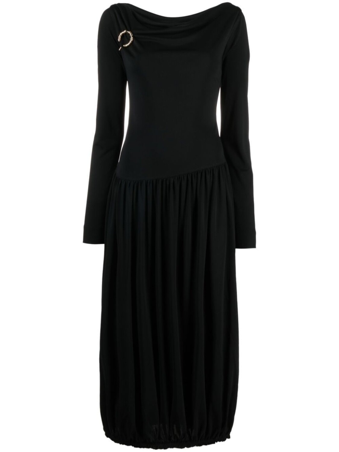 

Lanvin платье миди асимметричного кроя с длинными рукавами, черный