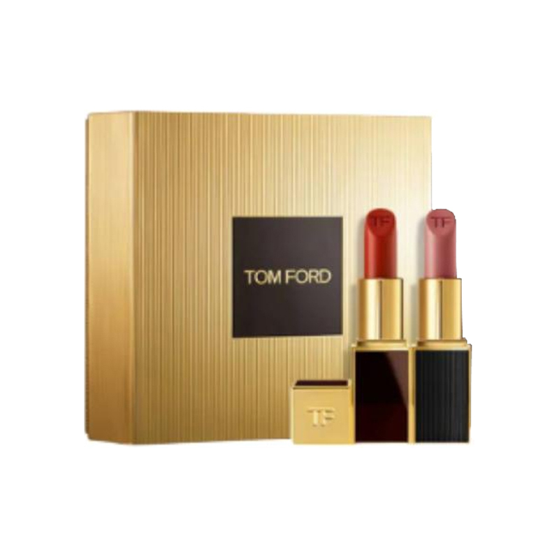 TOM FORD Набор губных помад TF Qixi Festival Limited Black Tube с атласным блеском, легко растушевывается, оттенки Complexion 3.5g+3g — фото 2