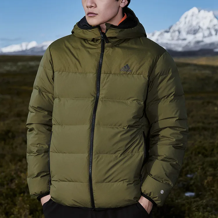 Adidas Пуховик унисекс зеленый — фото 4