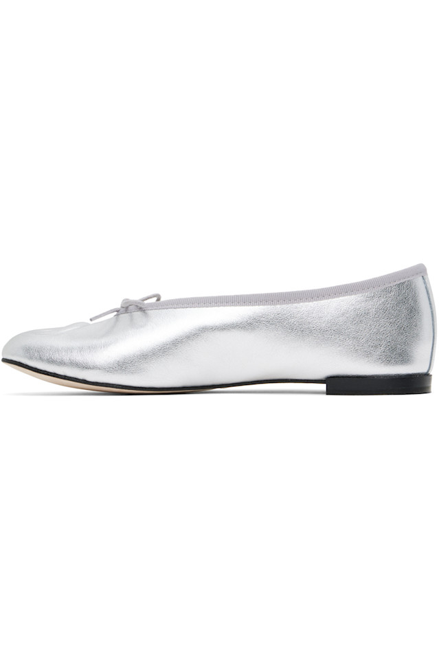 Балетки Repetto edition lilouh из мягкой кожи наппа Marine Serre, серебряный — фото 3