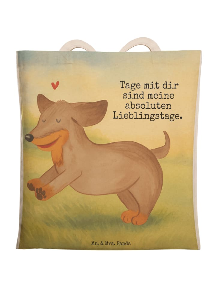 

Mr. & Mrs. Panda Сумка с изображением собаки и таксы и надписью белого цвета