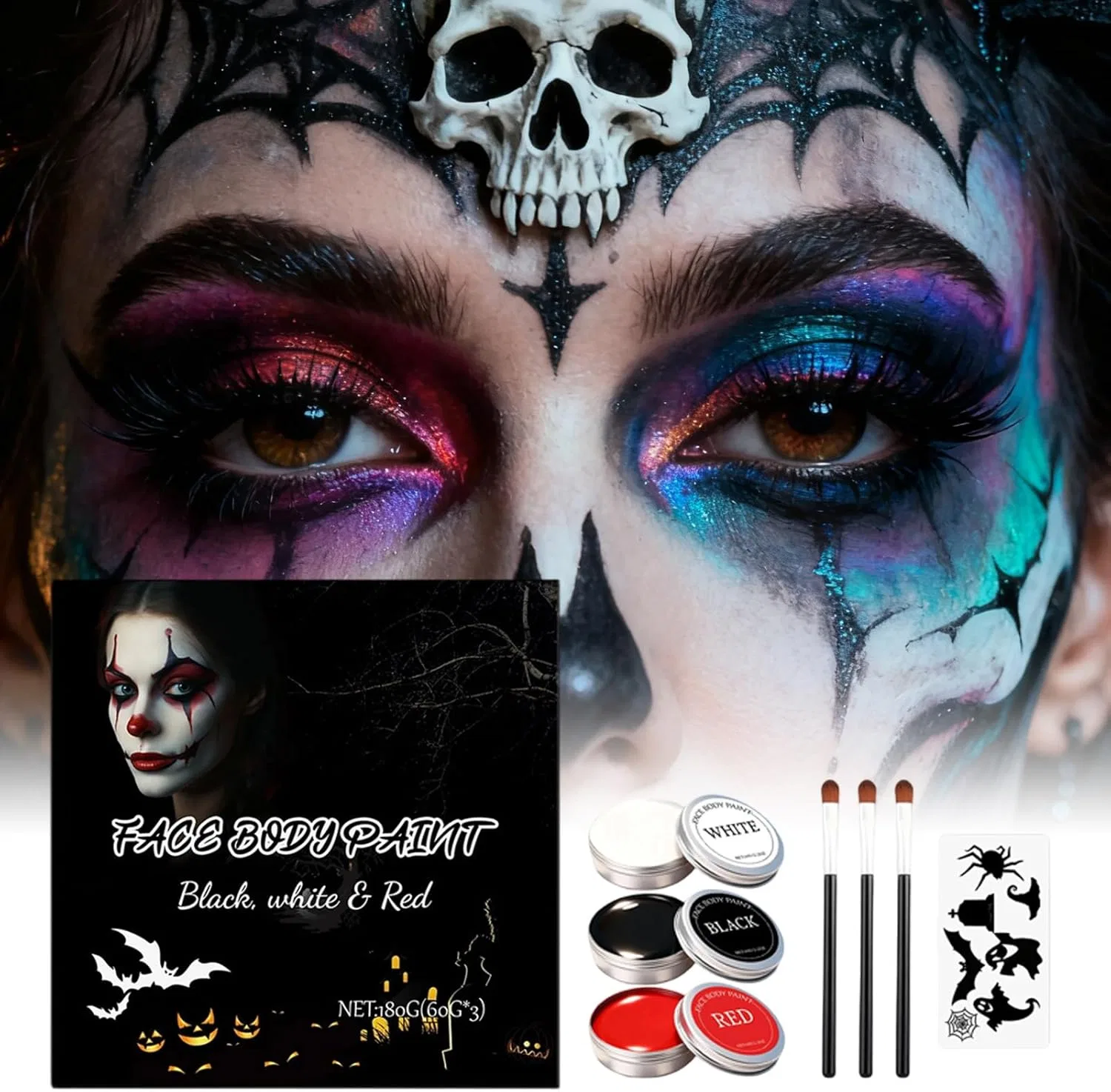 Набор для росписи лица Halloween, 3 цвета — фото 3