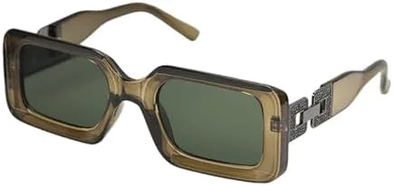 

Солнцезащитные очки в стиле ретро квадратной формы 2027 года для женщин и мужчин, модные розовые очки с бриллиантовой оправой и соединительными дужками MTZJH, Green