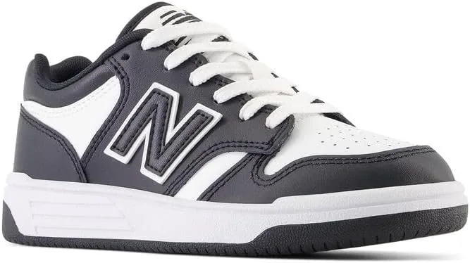 Детские кроссовки New Balance 480 V1 на шнуровке, черно-белый — фото 4