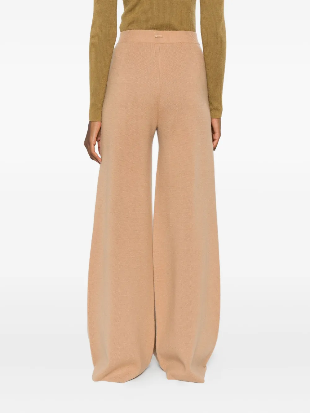 Трикотажные брюки с резинкой на талии MAX MARA, коричневый — фото 4