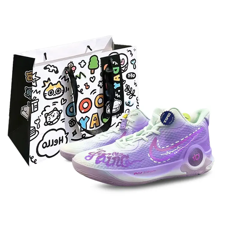 

Кроссовки Nike KD Trey 5 IX Vintage Basketball Shoes Unisex Mid-top Purple/white/green, фиолетовый