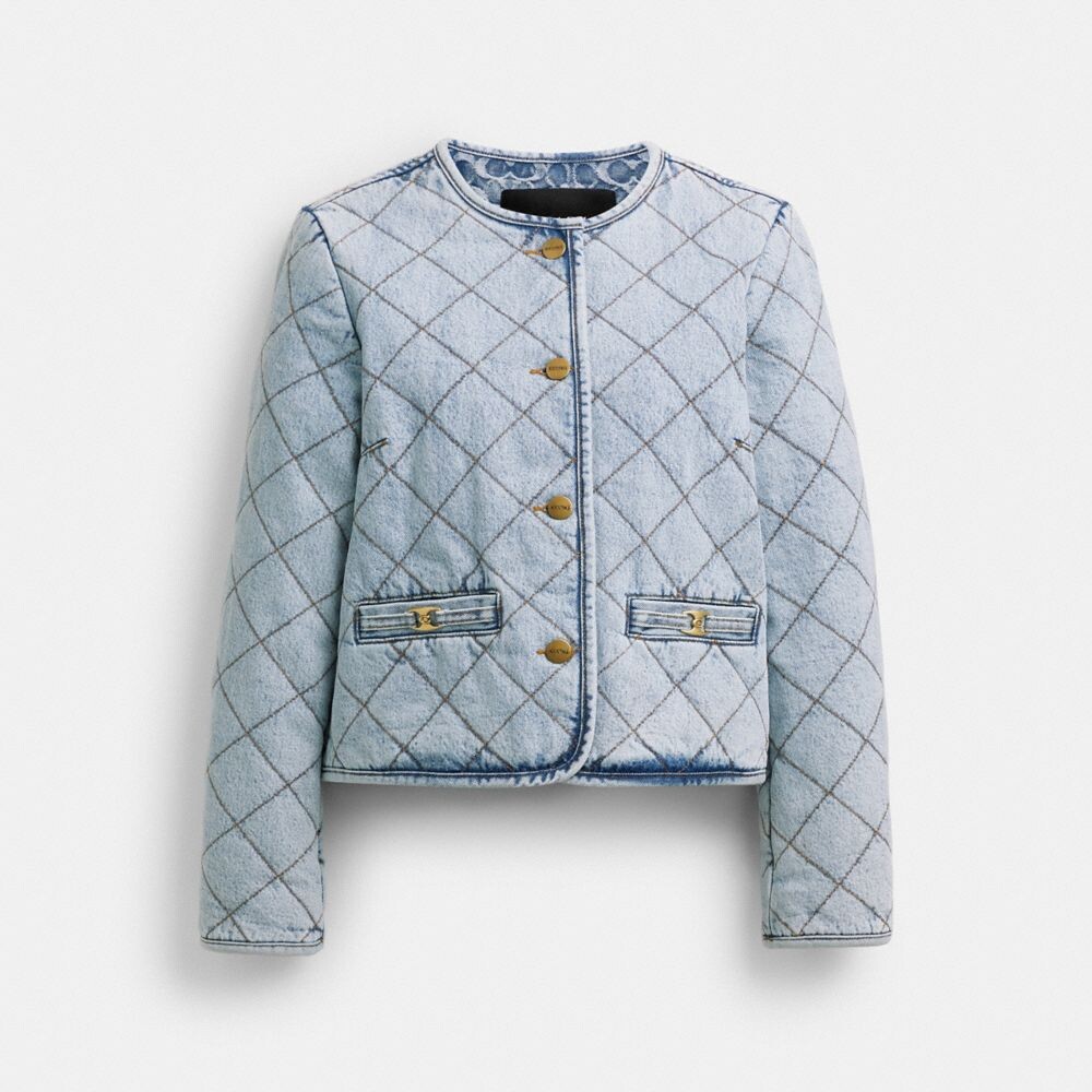 

Куртка Coach Heritage C Quilted Denim Jacket, цвет Light Blue