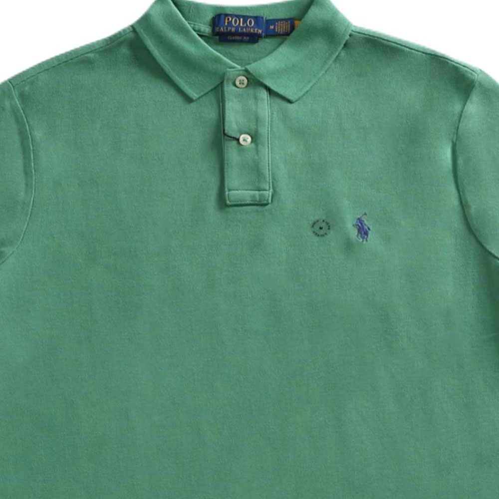 Поло с коротким рукавом из сетчатой ткани Polo Ralph Lauren, зеленый — фото 4