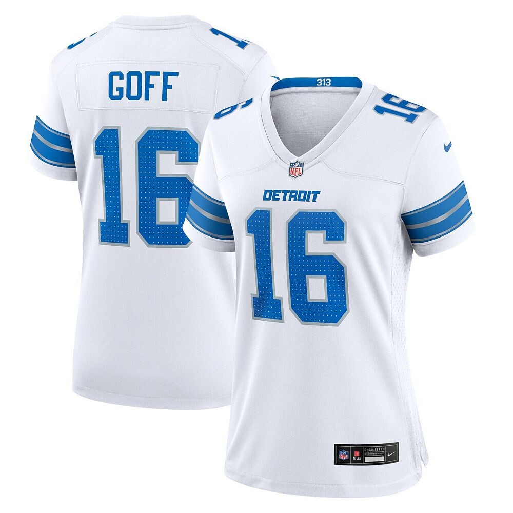 Женское белое джерси Nike Jared Goff Detroit Lions Game, цвет Lns White — фото 2