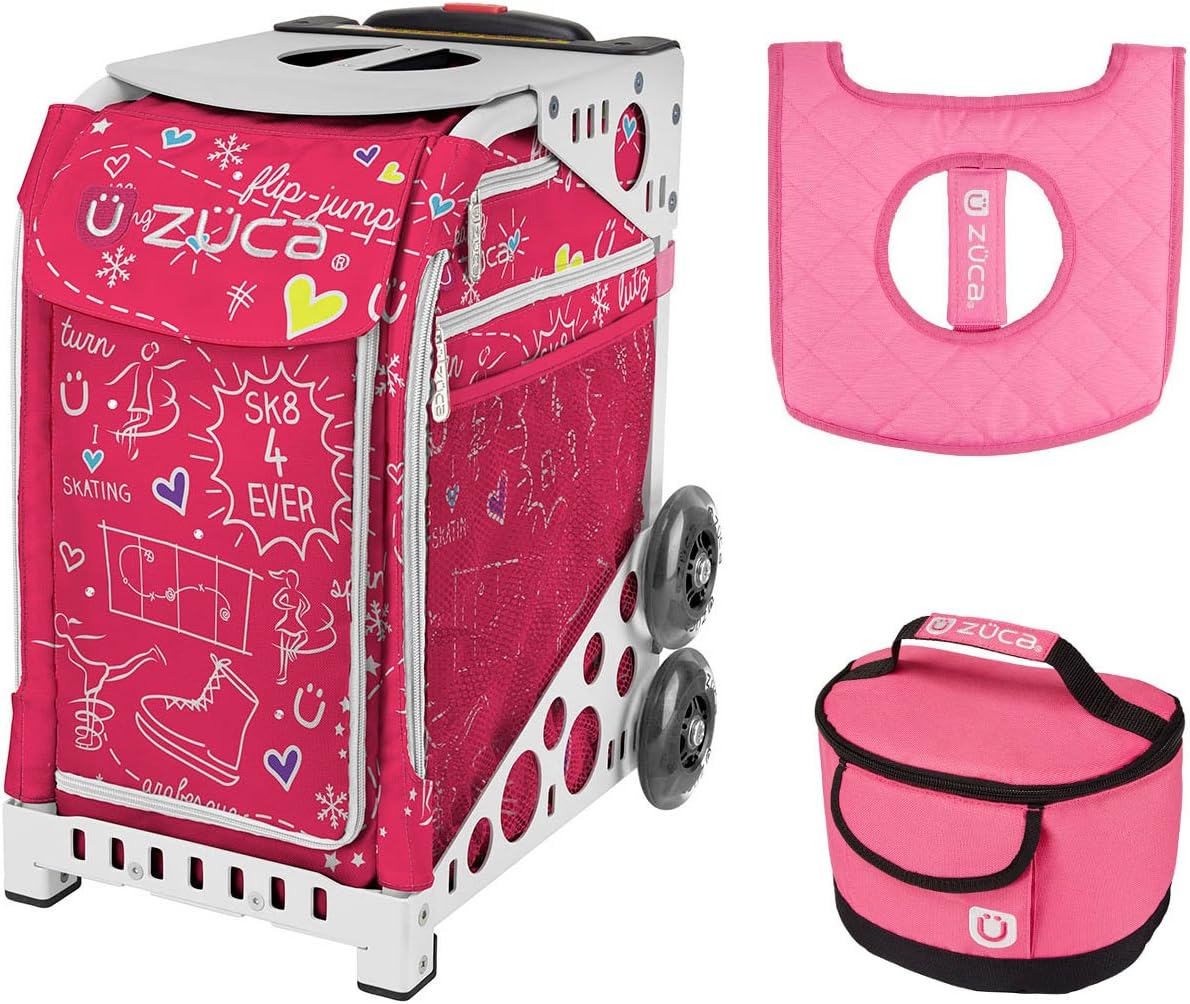 

Спортивная сумка Zuca - розовая SK8 с подарочным ланч-боксом и чехлом на сиденье (белая рама)