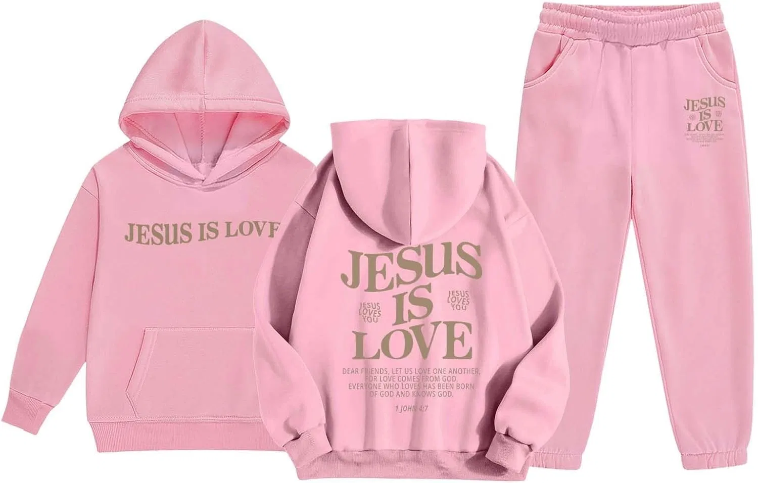 Детский спортивный костюм Christian Hoodies, Z01 Pink — фото 4