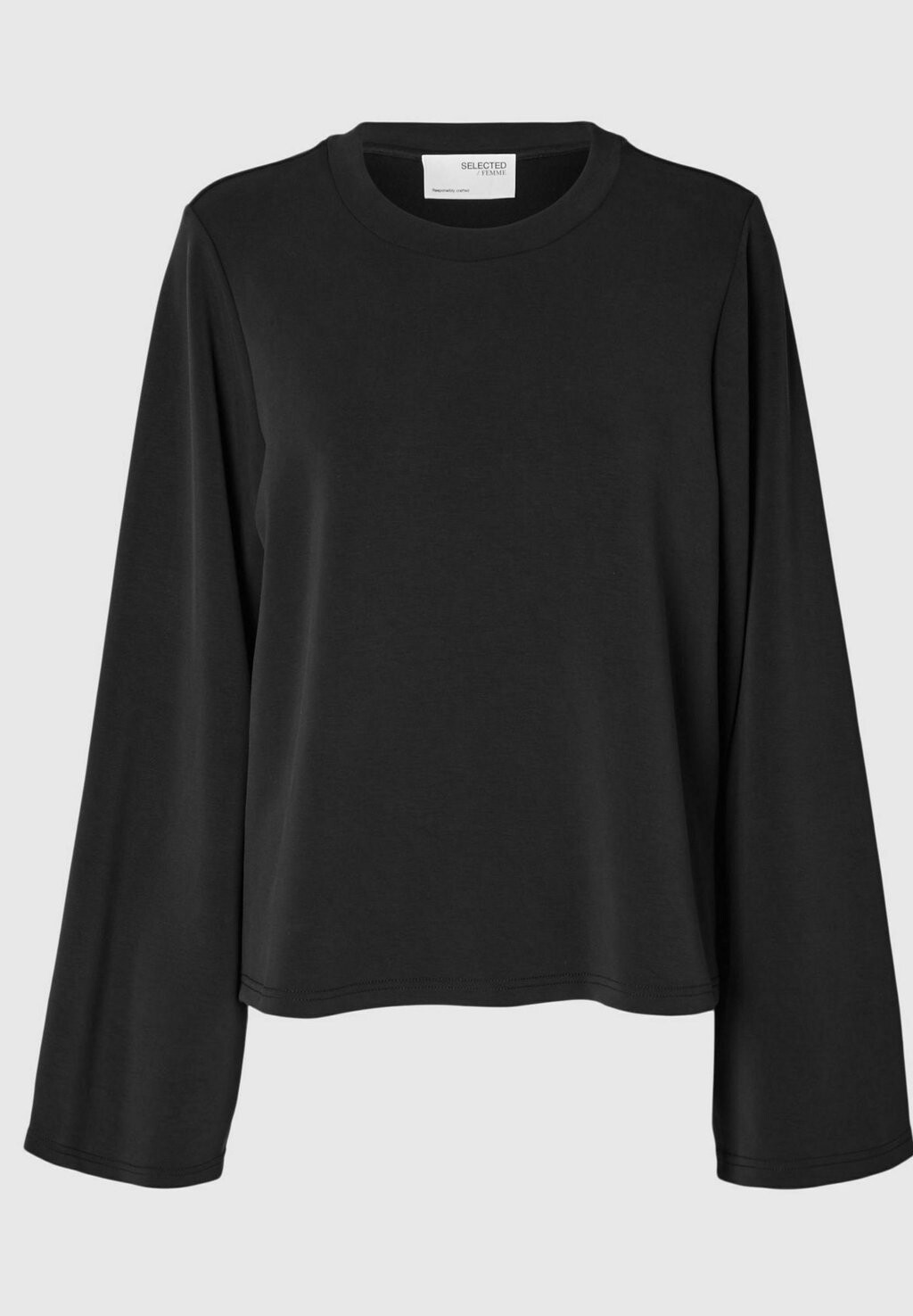 

Топ с длинными рукавами Selected Femme, черный