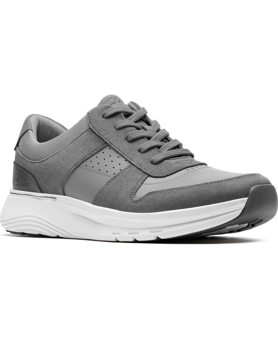 

Мужские повседневные кроссовки Motion Trek GO на шнуровке Clarks, Gray combi leather