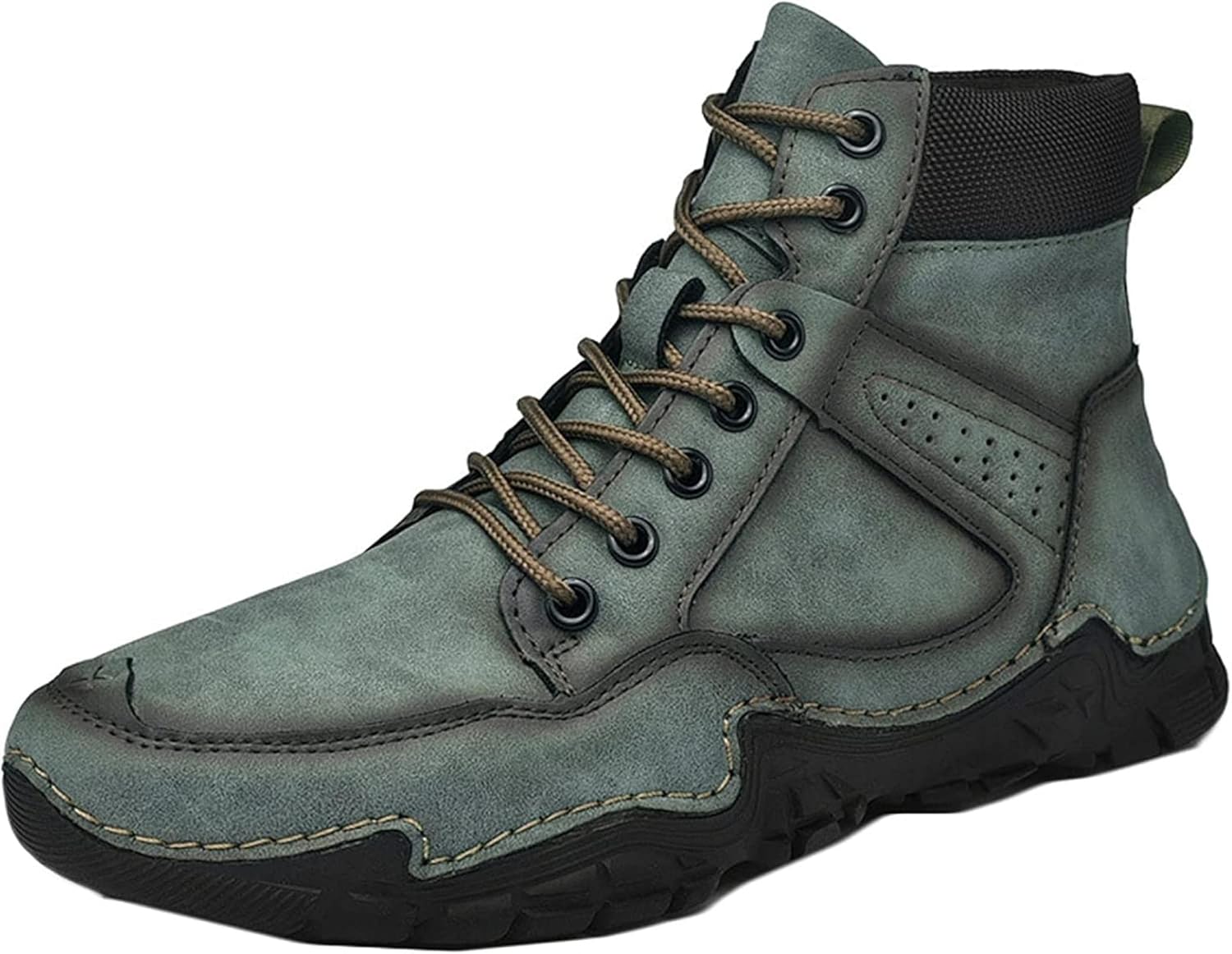 

Мужские походные ботинки Yiozoi с высоким голенищем, шнуровкой, для улицы, ветронепроницаемые, осенние и зимние, нескользящие, удобные, повседневные рабочие ботинки до щиколотки, Green