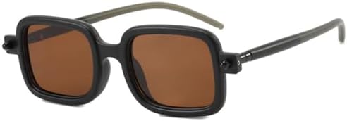 

Модные винтажные маленькие квадратные солнцезащитные очки для женщин, стильные дорожные солнцезащитные очки для девушек, ретро-очки для вождения MTZJH, Matte Black Tea