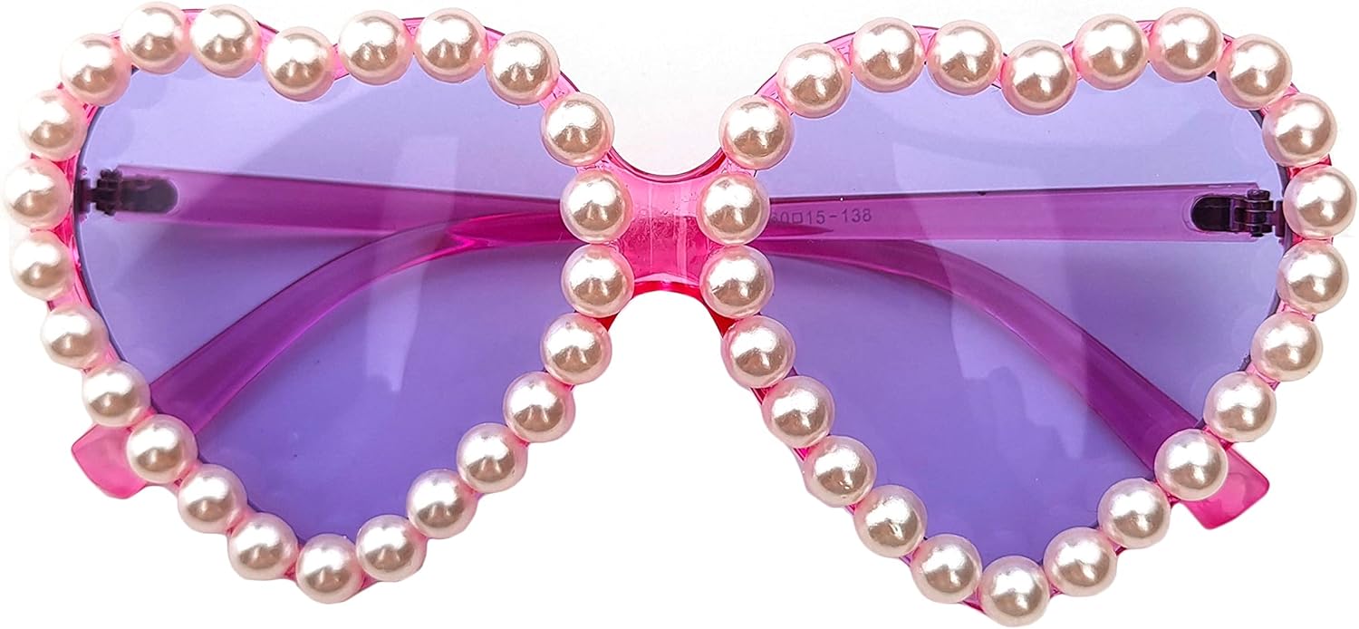 

Willochra Модные солнцезащитные очки в форме сердца для женщин с жемчугом, ретро-очки с блестками, женские солнцезащитные очки с бриллиантами для вечеринки, розовые очки, Purple