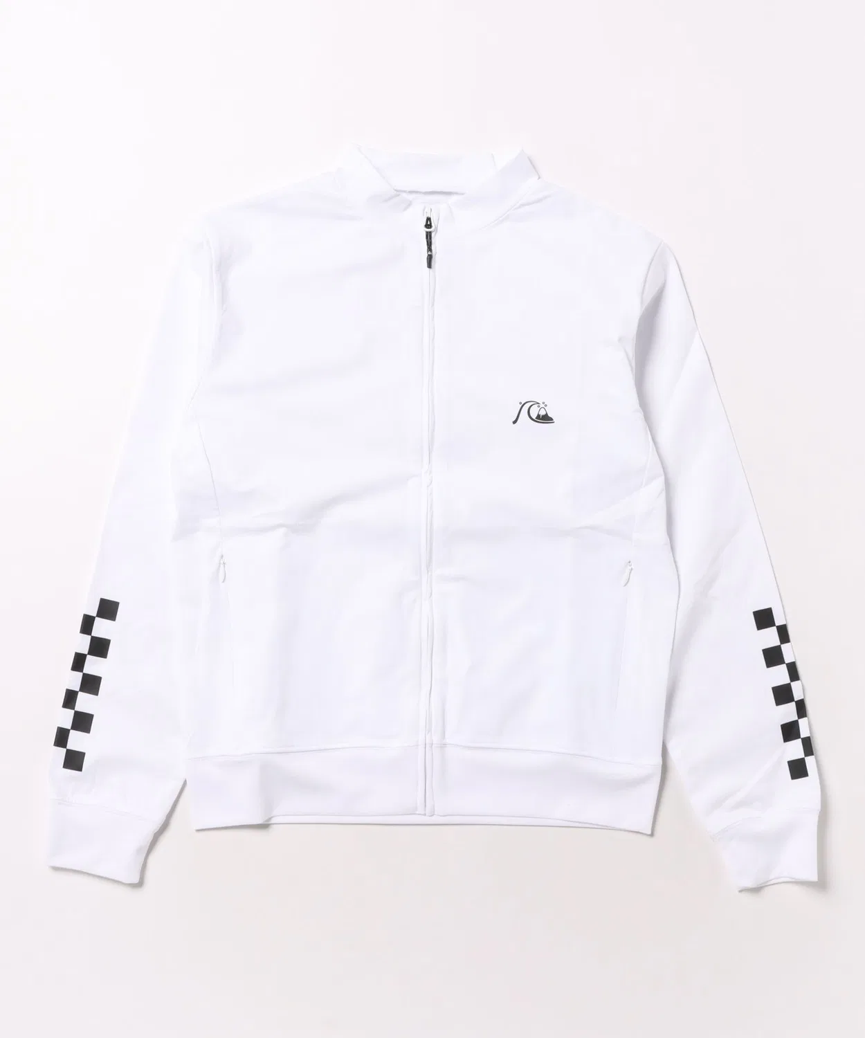 Рашгард детский с zip-застежкой Quiksilver Youth Checker Zip, UPF50+, белый