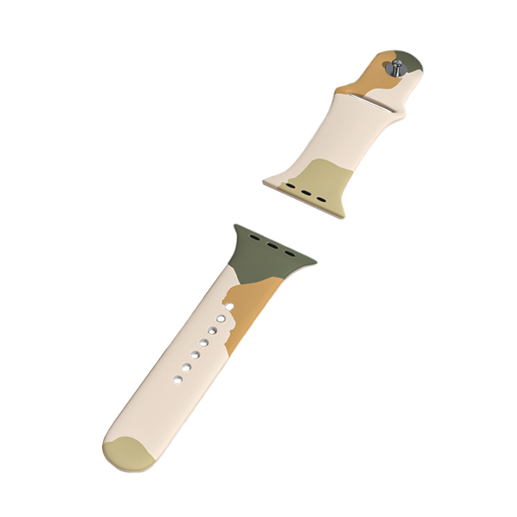 

IBOANN Часы Strap Apple Compatibility Silicone Material, Morandi Contrast Strap - Yogurt Green [Same Protective Case]