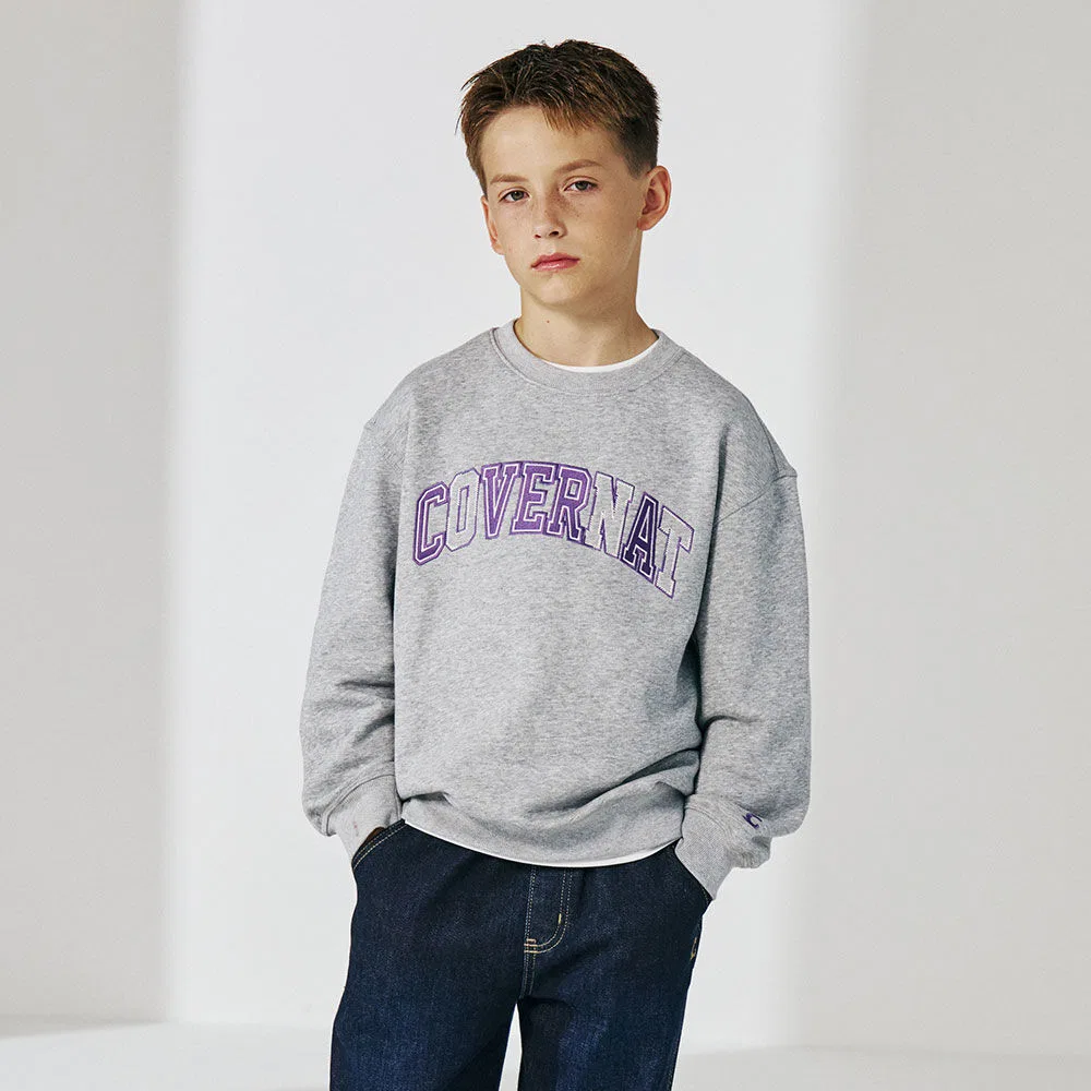 Детский меланжевый серый свитшот оверсайз Slim Warm от Covernat Kids