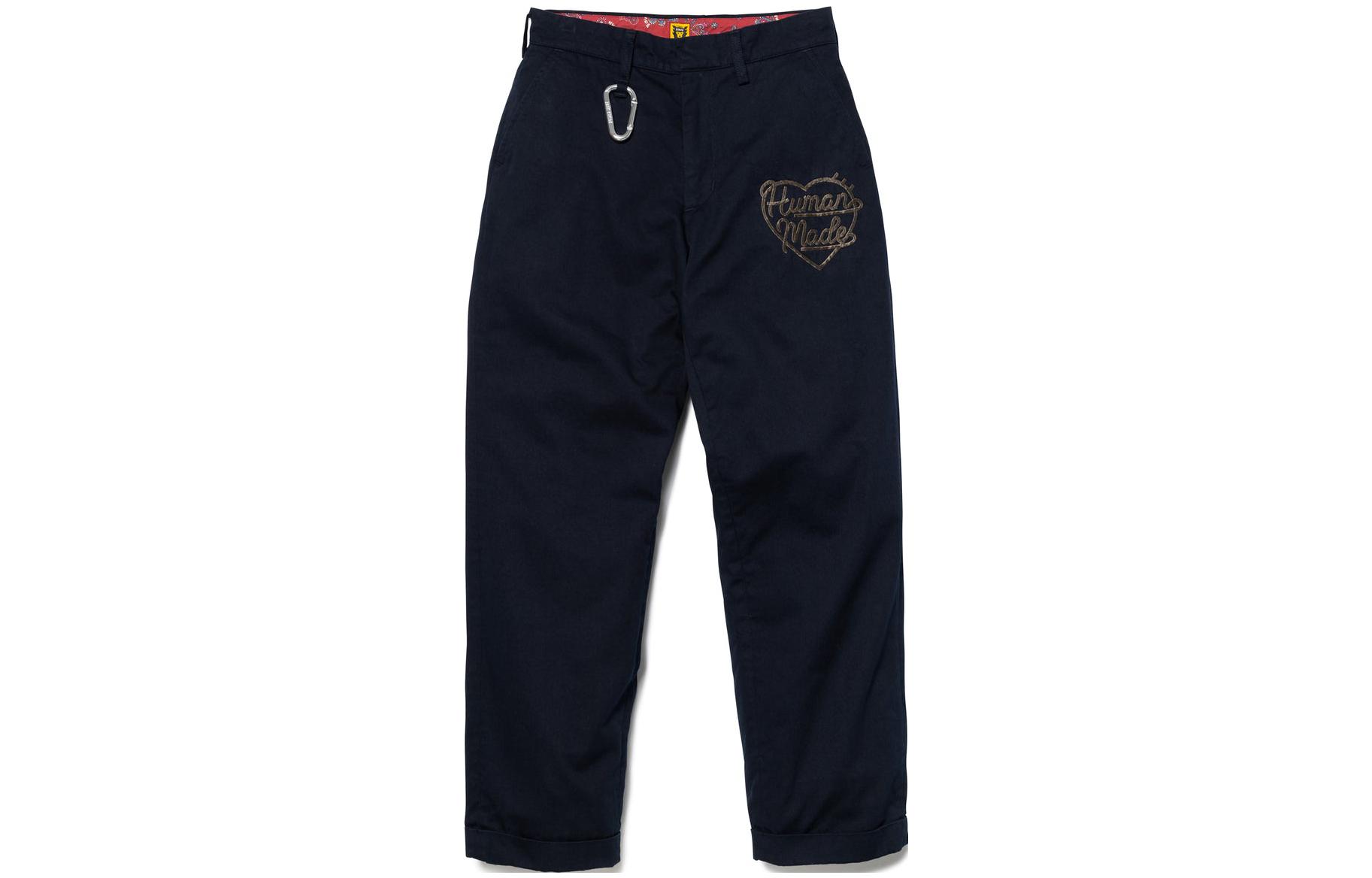 

Хлопковые брюки с вышитым логотипом HUMAN MADE, хаки